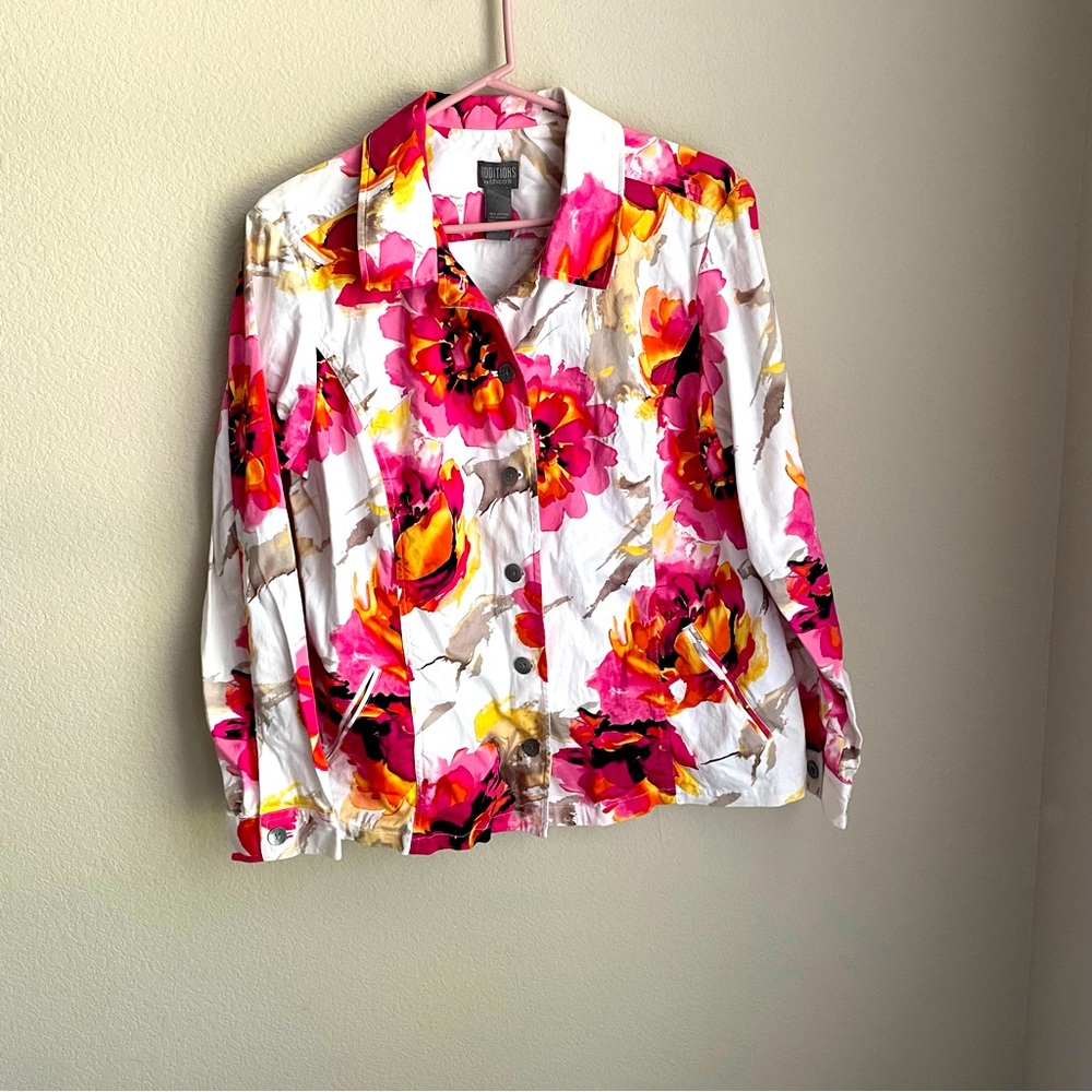 ADDITIONS by Chicos size 3 floral jacket